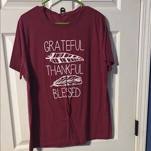 Maroon Graphic Tee with Inspirational Text
